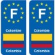 F Europe Colombie Colombia autocollant plaque