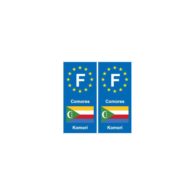 F Europe Comores  Comoros autocollant plaque