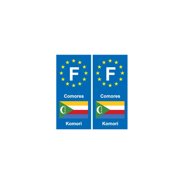 F Europe Comores  Comoros autocollant plaque