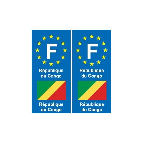 F Europe République du Congo autocollant plaque