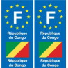 F Europe République du Congo autocollant plaque