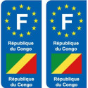 F Europe République du Congo autocollant plaque