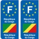 F Europe République du Congo autocollant plaque