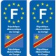 F Europe Congo DR autocollant plaque