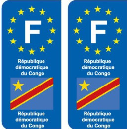 F Europe Congo DR autocollant plaque