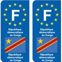 F Europe Congo DR autocollant plaque