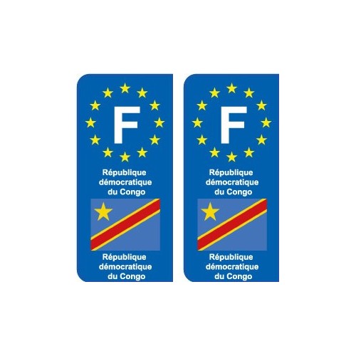 F Europe Congo DR autocollant plaque