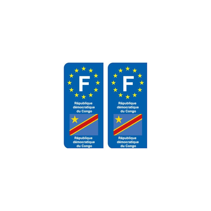 F Europe Congo DR autocollant plaque