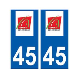 45 Fleury-les-Aubrais logo autocollant plaque stickers ville