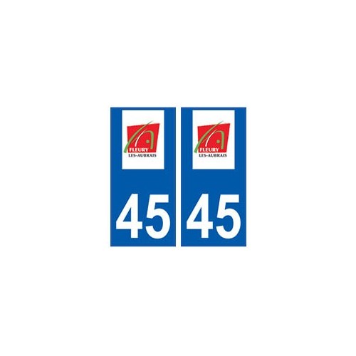 45 Fleury-les-Aubrais logo autocollant plaque stickers ville