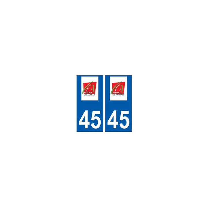 45 Fleury-les-Aubrais logo autocollant plaque stickers ville