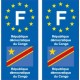 F Europe Congo DR autocollant plaque