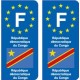 F Europe Congo DR autocollant plaque