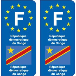 F Europe Congo DR autocollant plaque