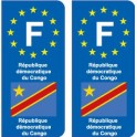 F Europe Congo DR autocollant plaque