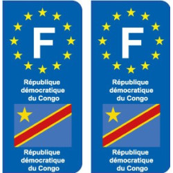 F Europe Congo DR autocollant plaque