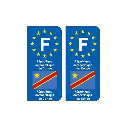 F Europe Congo DR autocollant plaque