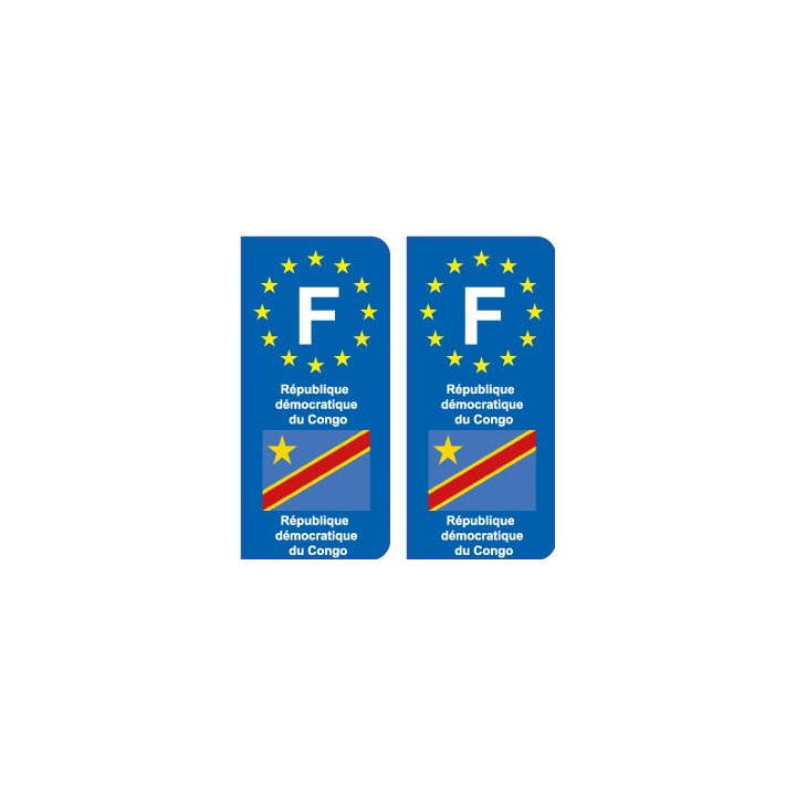 F Europe Congo DR autocollant plaque