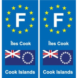 F Europe Îles Cook Cook Islands autocollant plaque