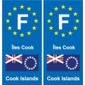F Europe Îles Cook Cook Islands autocollant plaque