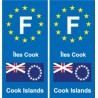 F Europe Îles Cook Cook Islands autocollant plaque