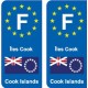 F Europe Îles Cook Cook Islands autocollant plaque
