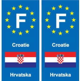 F Europe Croatie autocollant plaque