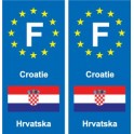 F Europe Croatie autocollant plaque