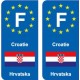F Europe Croatie autocollant plaque