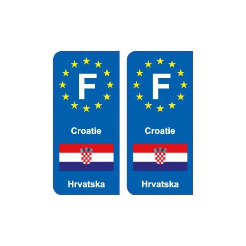 F Europe Croatie autocollant plaque