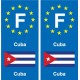 F Europe Cuba autocollant plaque