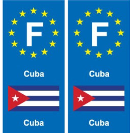 F Europe Cuba autocollant plaque