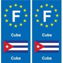 F Europe Cuba autocollant plaque