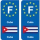 F Europe Cuba autocollant plaque