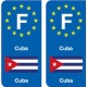 F Europe Cuba autocollant plaque