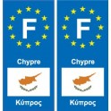 F Europe Chypre Cyprus autocollant plaque