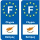 F Europe Chypre Cyprus autocollant plaque