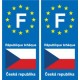 F Europe République Tchèque autocollant plaque