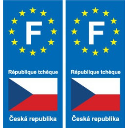 F Europe République Tchèque autocollant plaque