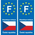 F Europe République Tchèque autocollant plaque