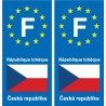 F Europe République Tchèque autocollant plaque