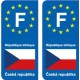 F Europe République Tchèque autocollant plaque