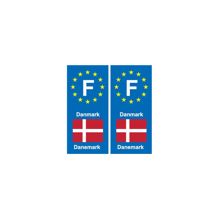 F Europe Danemark Denmark autocollant plaque
