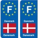 F Europe Danemark Denmark autocollant plaque