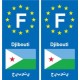 F Djibouti Angola autocollant plaque