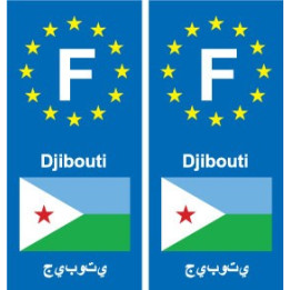 F Djibouti Angola autocollant plaque