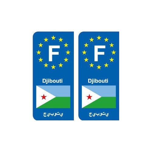 F Djibouti Angola autocollant plaque