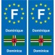 F Europe Dominique Dominica autocollant plaque