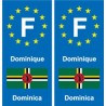 F Europe Dominique Dominica autocollant plaque