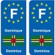 F Europe Dominique Dominica autocollant plaque